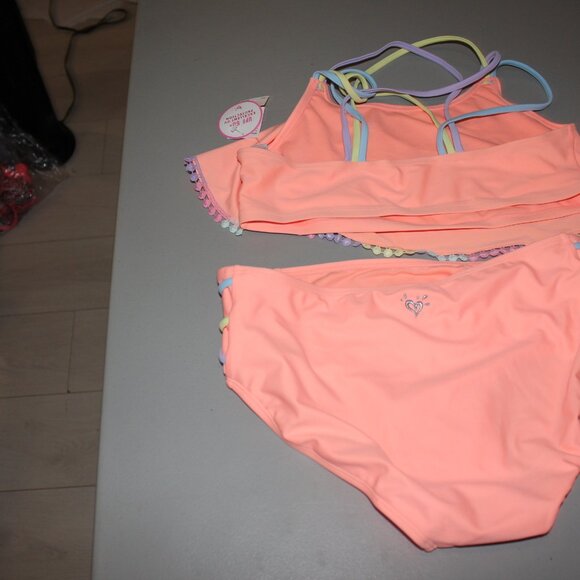 Orange 2 Pcs Justice  Swimsuit Size 20 - Picture 3 of 3